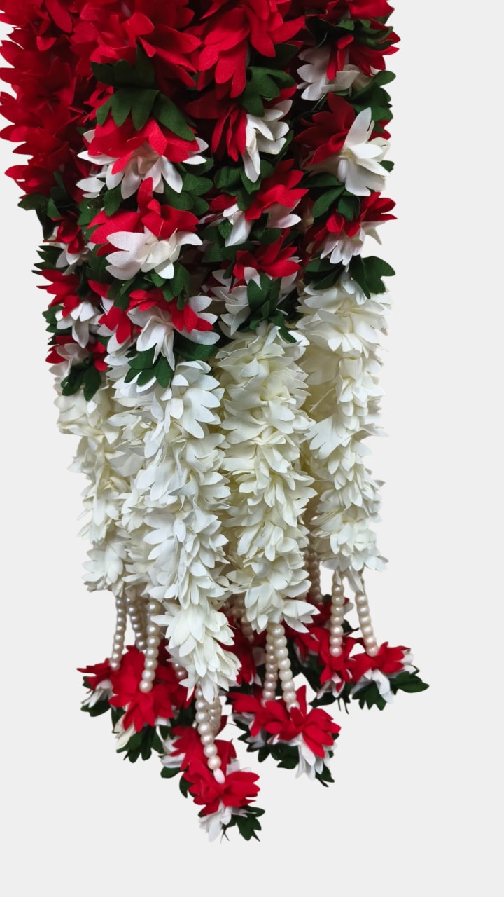 Artificial Red Flower Garlands (5.5 Feet)