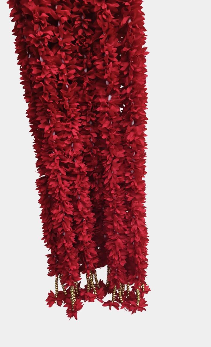Artificial Red Flowers Garland Wall Hanging (5.5 Feet 10 Pcs)
