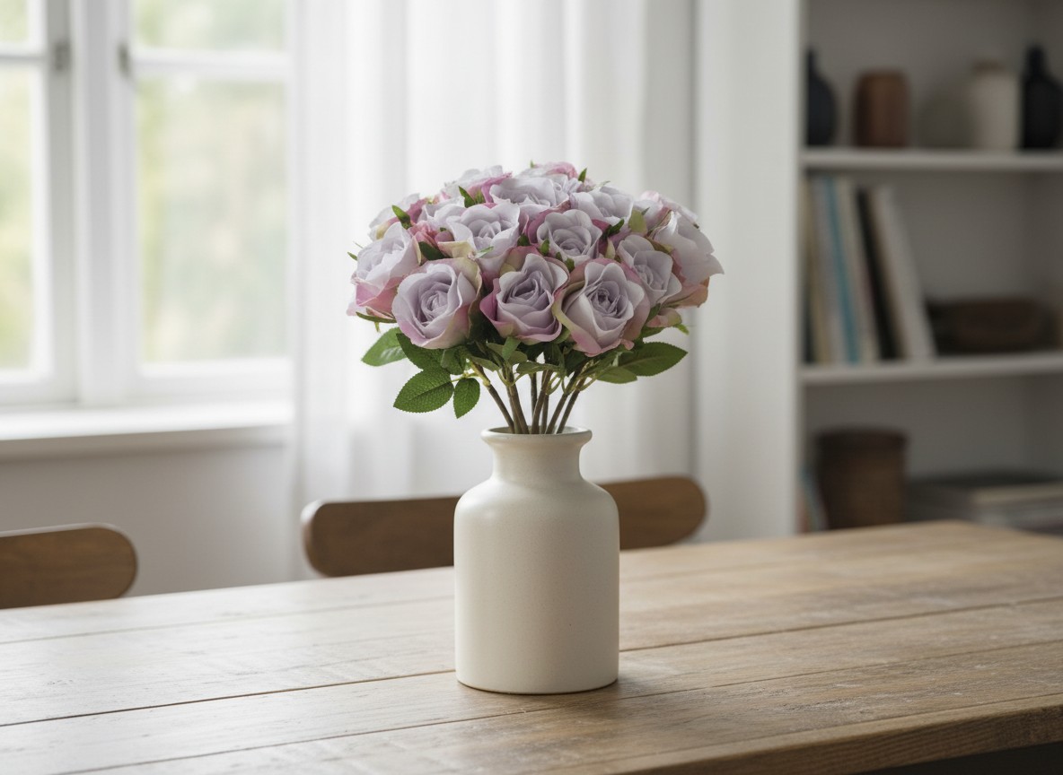 Artificial Rose Flower Bouquet in (Purple and Pink)