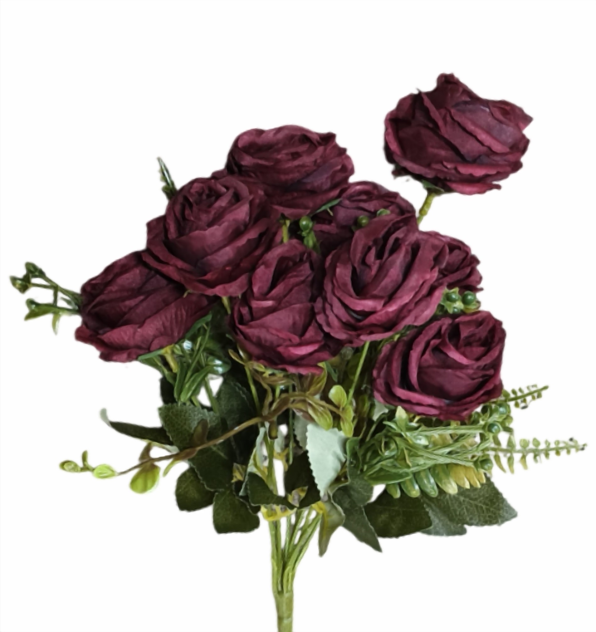 Artificial Rose Flower Bunch (Maroon)