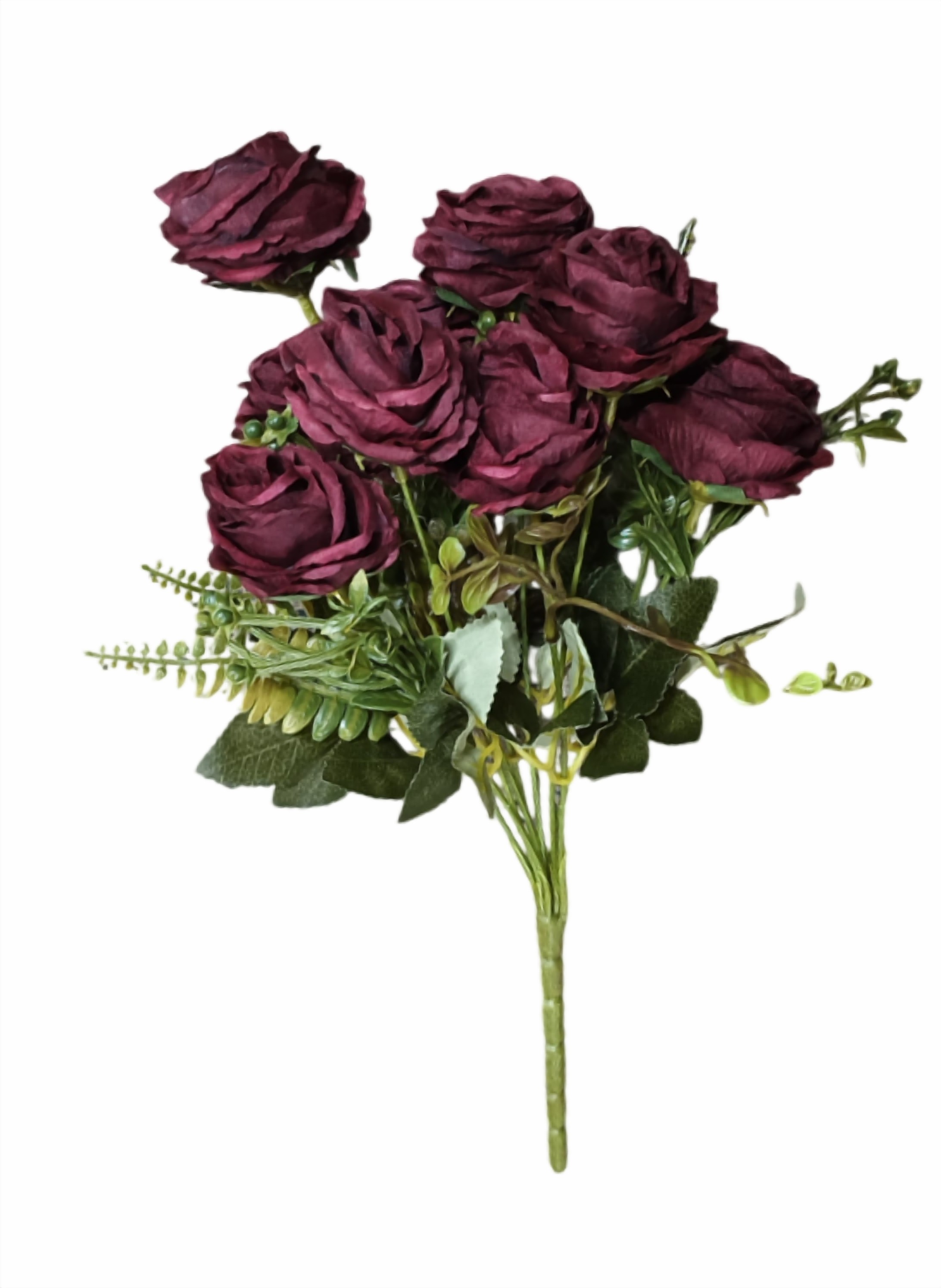 Artificial Rose Flower Bunch (Maroon)