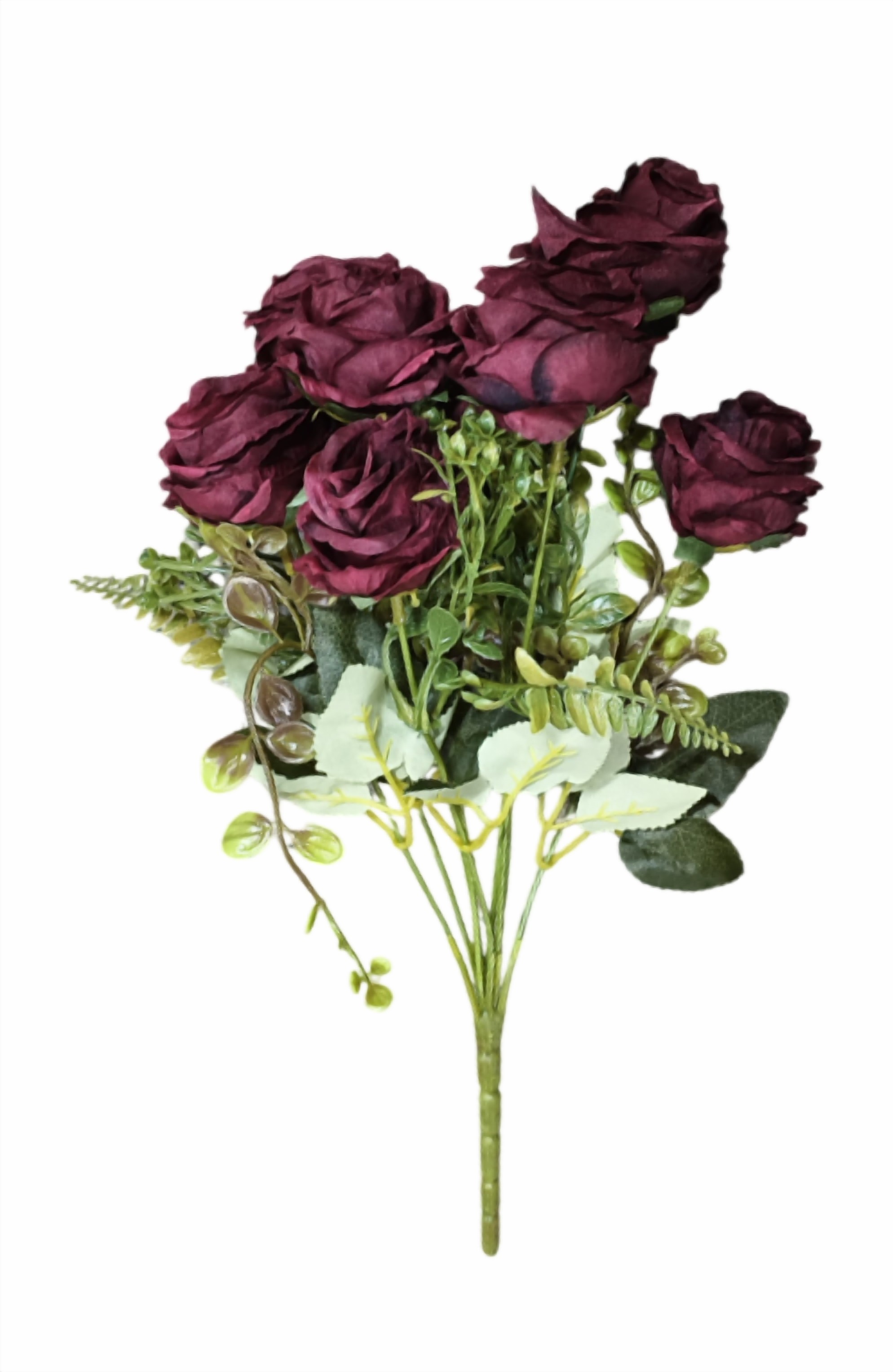 Artificial Rose Flower Bunch (Maroon)