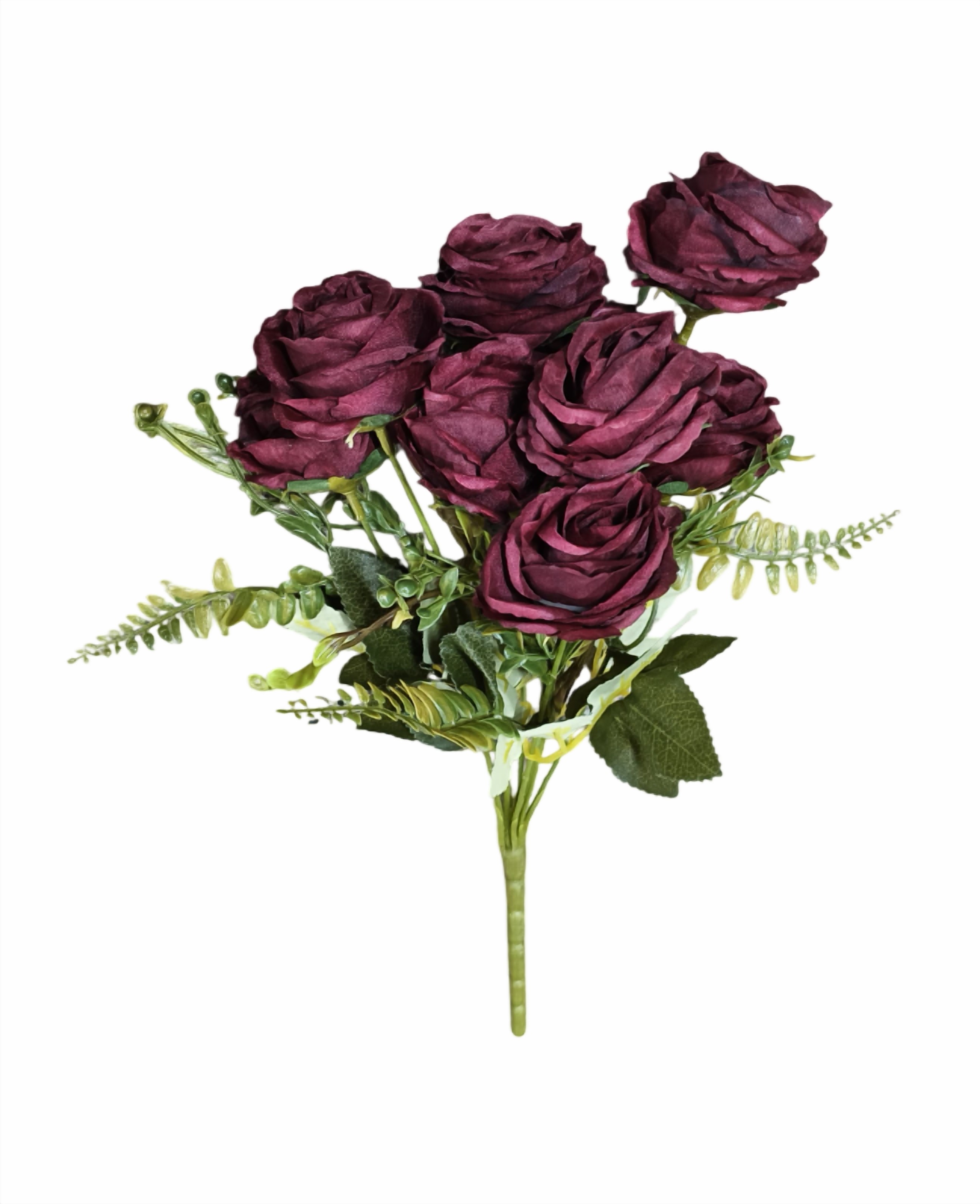 Artificial Rose Flower Bunch (Maroon)