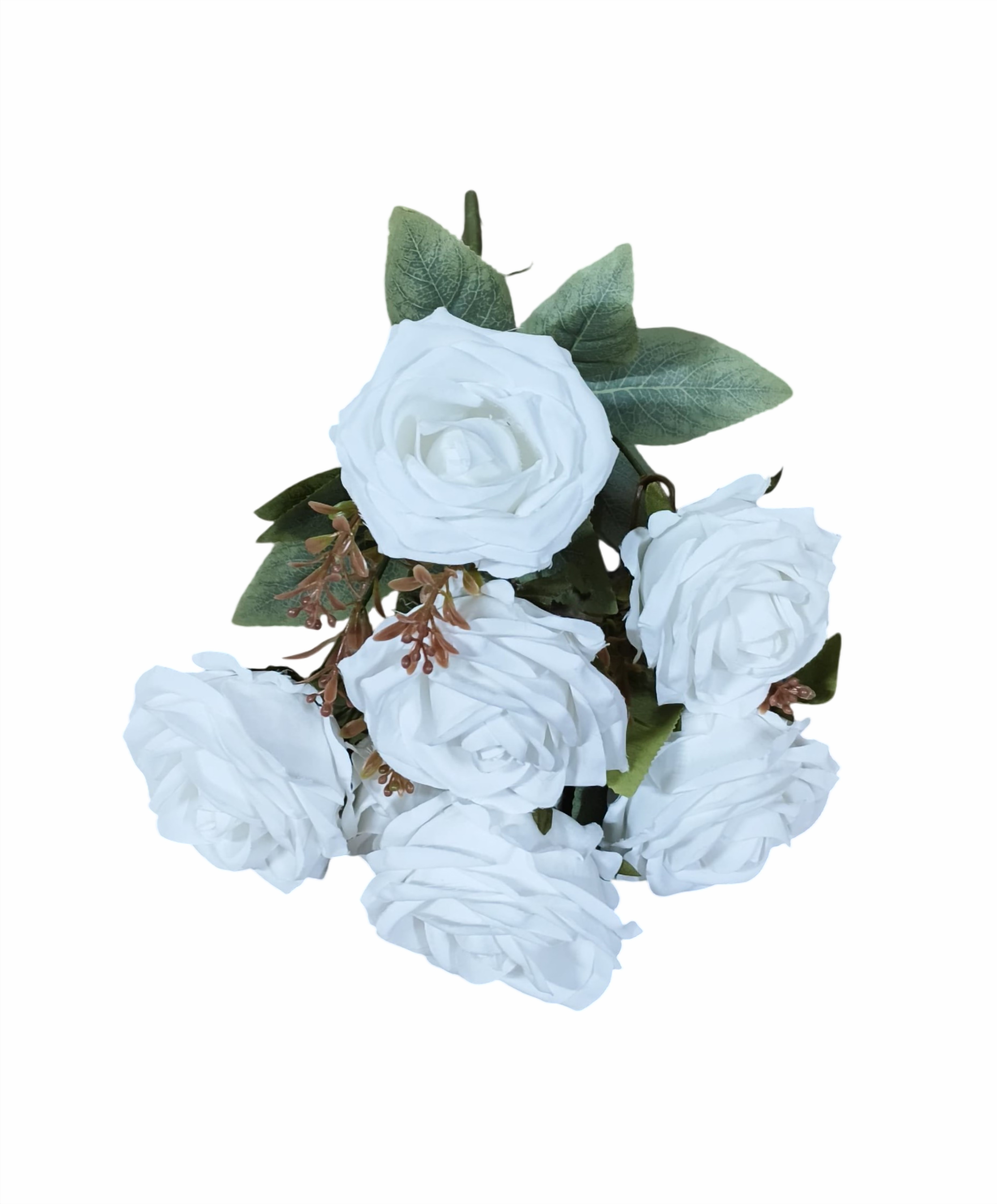 Artificial Rose Flower Bunch (White)