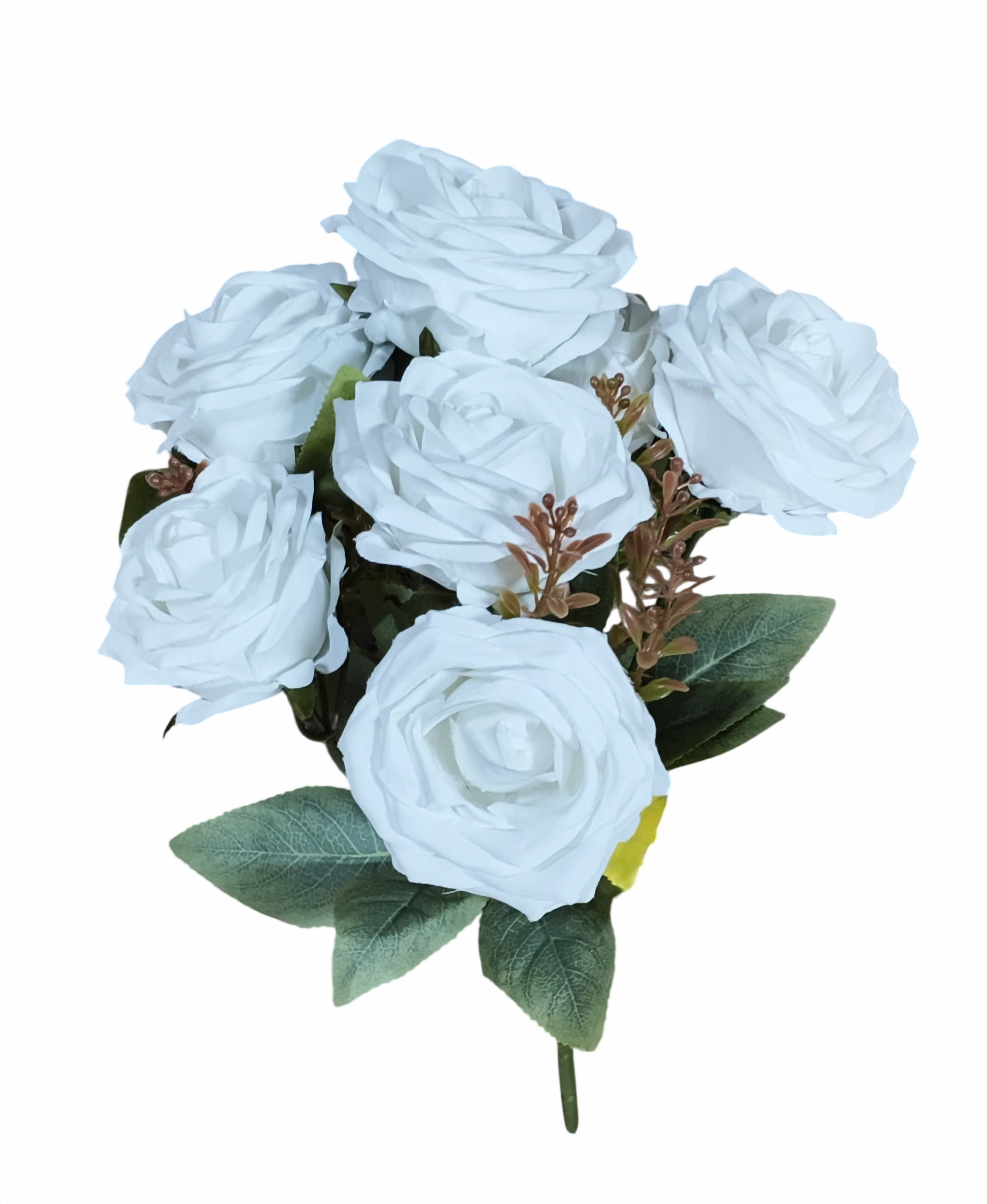 Artificial Rose Flower Bunch (White)