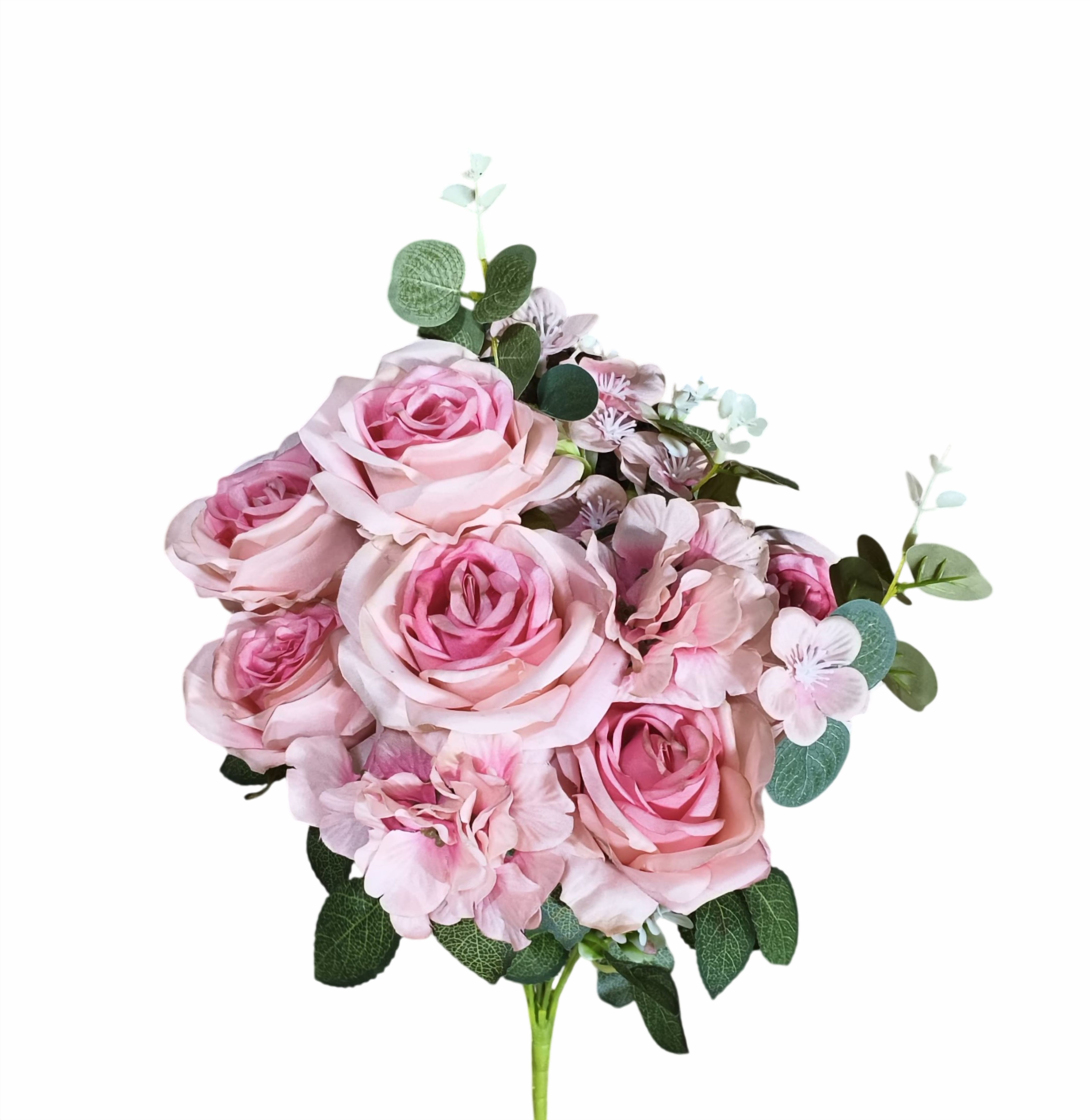 Artificial Rose Flowers Bunch (Pink)