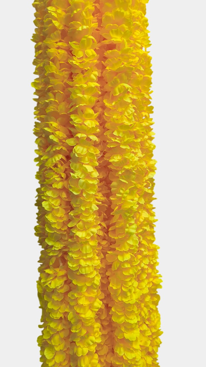 Artificial Yellow Garland Flower Wall Hangings (5 Feet 12 Pcs)