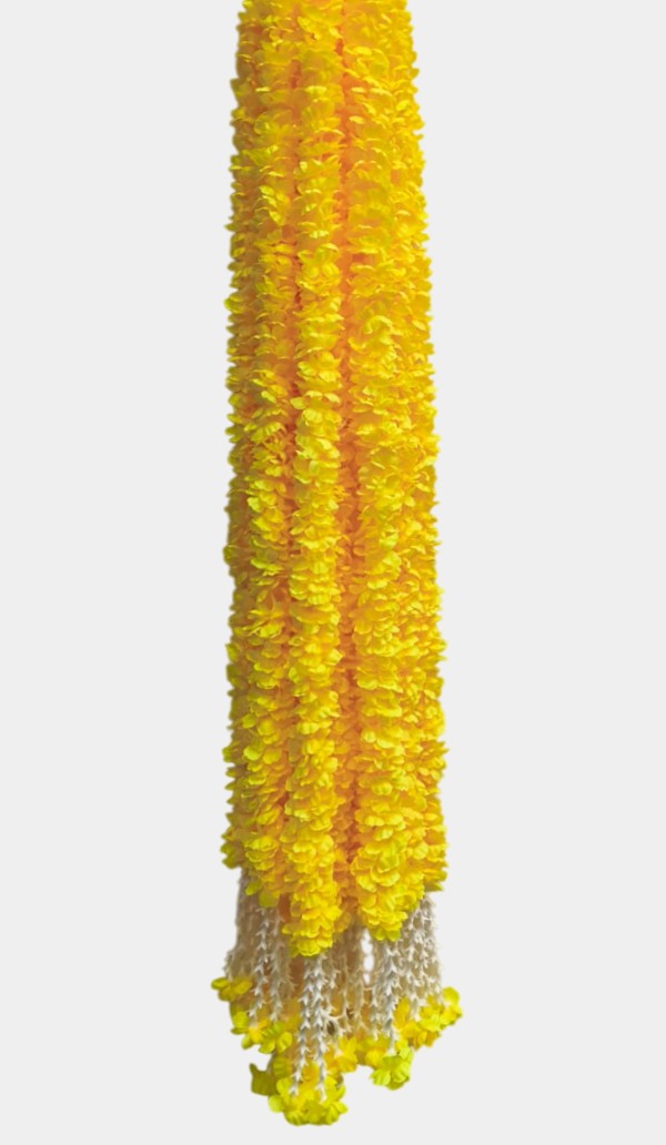 Artificial Yellow Garland Flower Wall Hangings (5 Feet 12 Pcs)
