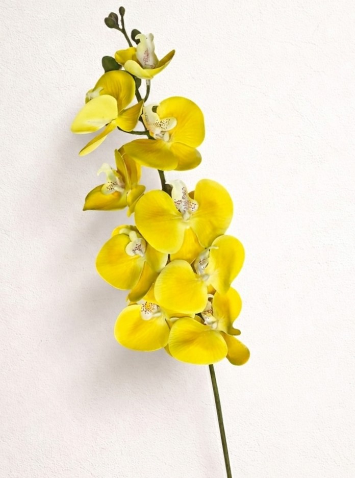 Artificial Yellow Orchid Flower Stick