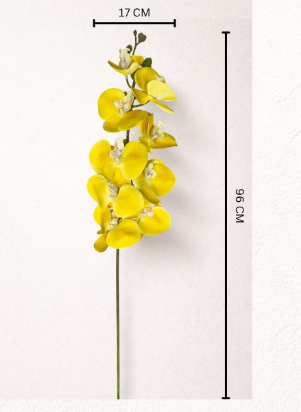 Artificial Yellow Orchid Flower Stick