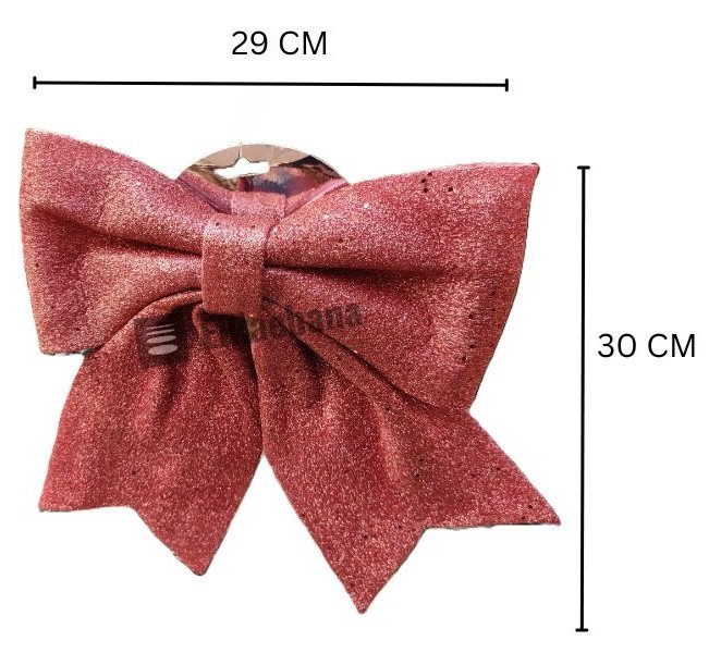 Christmas Large Glitter Bow (30 CM Maroon)