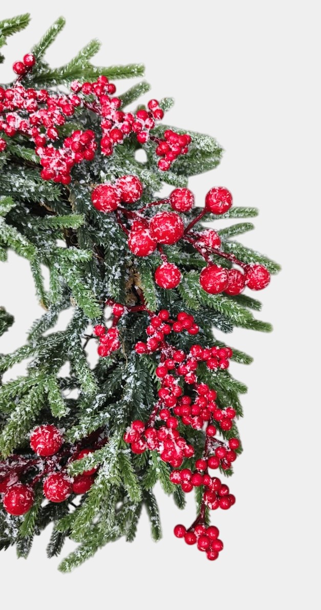 Christmas Wreath with Red Berries (1 Pc)