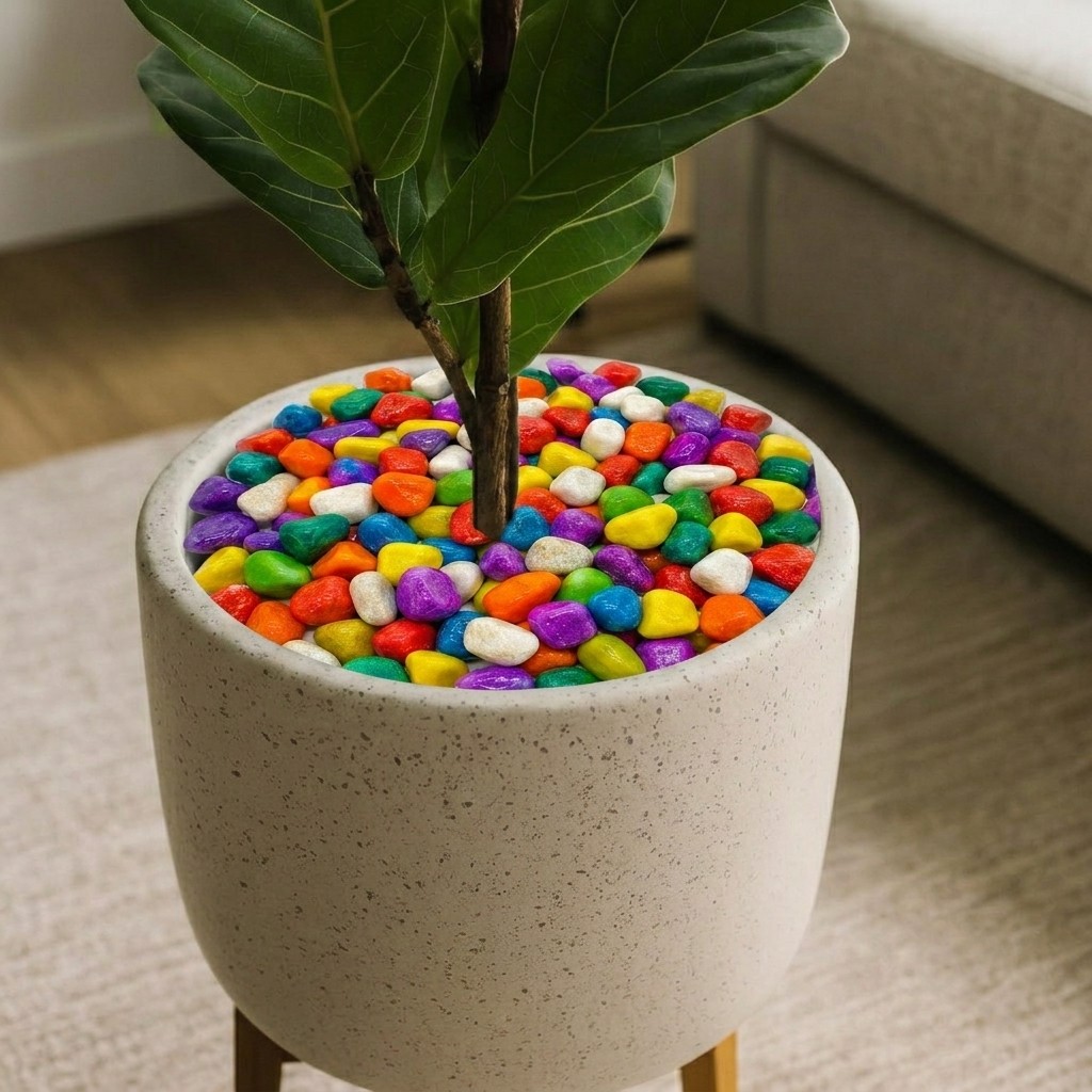 Colorful Decorative River Stones for Pots & Terrariums (10 kg)