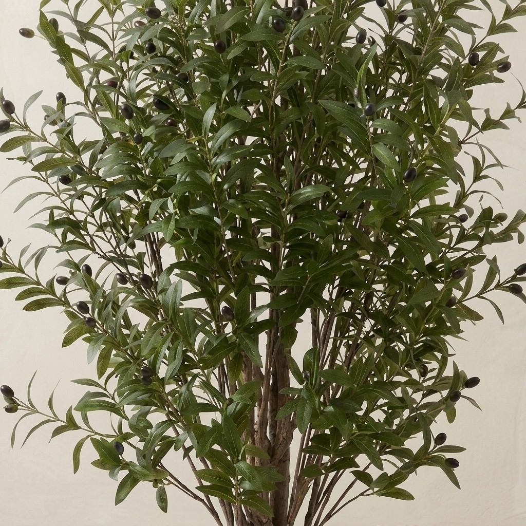 Lifelike Artificial Mediterranean Olive Tree in Black Pot (5.5 Ft)