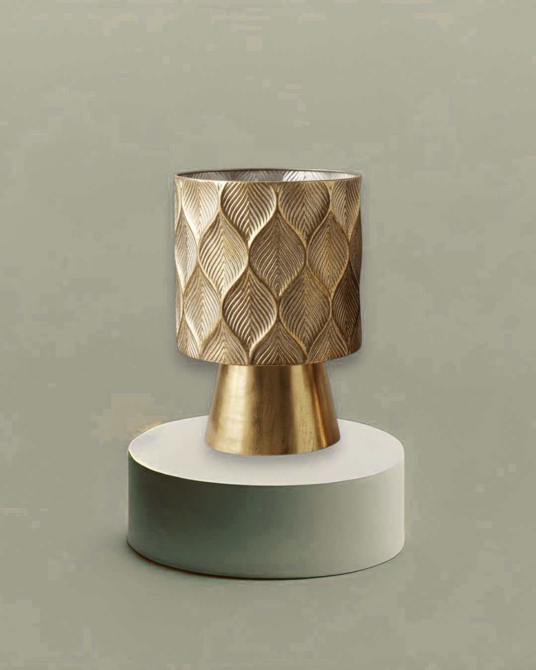 Luxury Antique Gold Pedestal Planter Vases (Set of 2)
