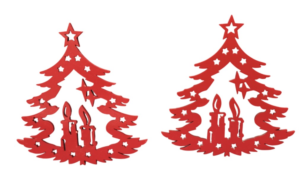 Maroon Christmas Wood Cutouts