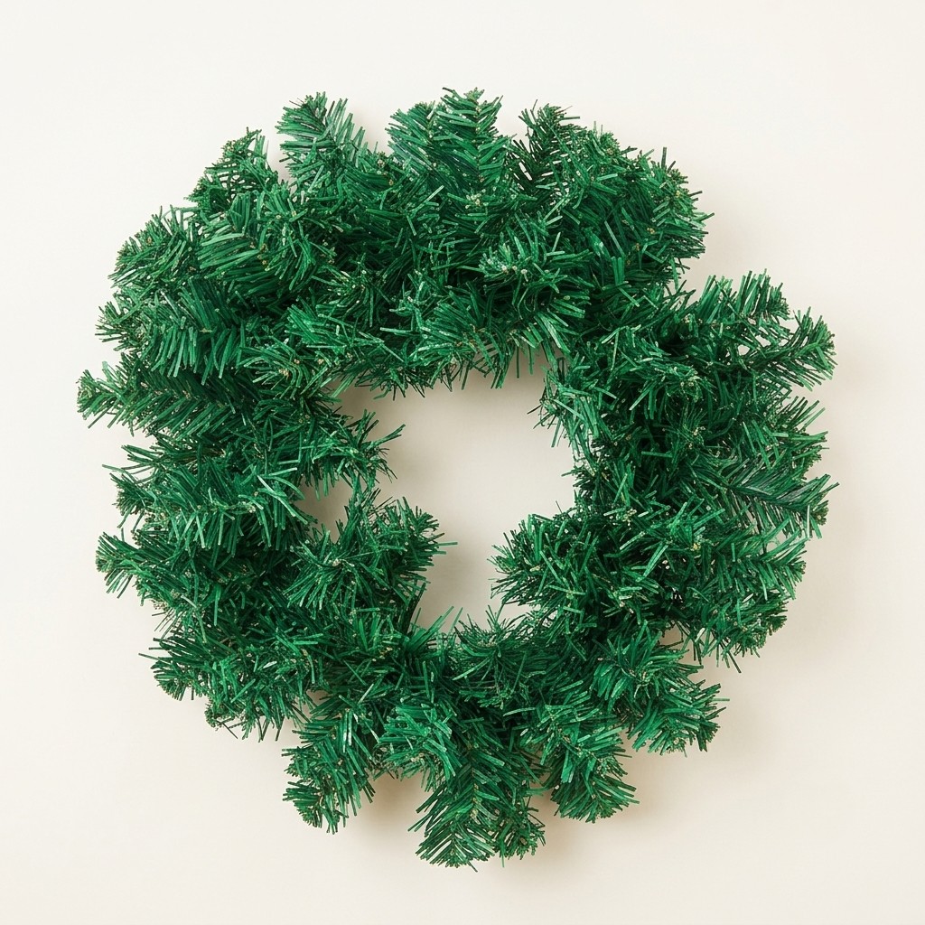Pre-Lit Artificial Christmas Wreath with Warm LED Lights (35 CM)