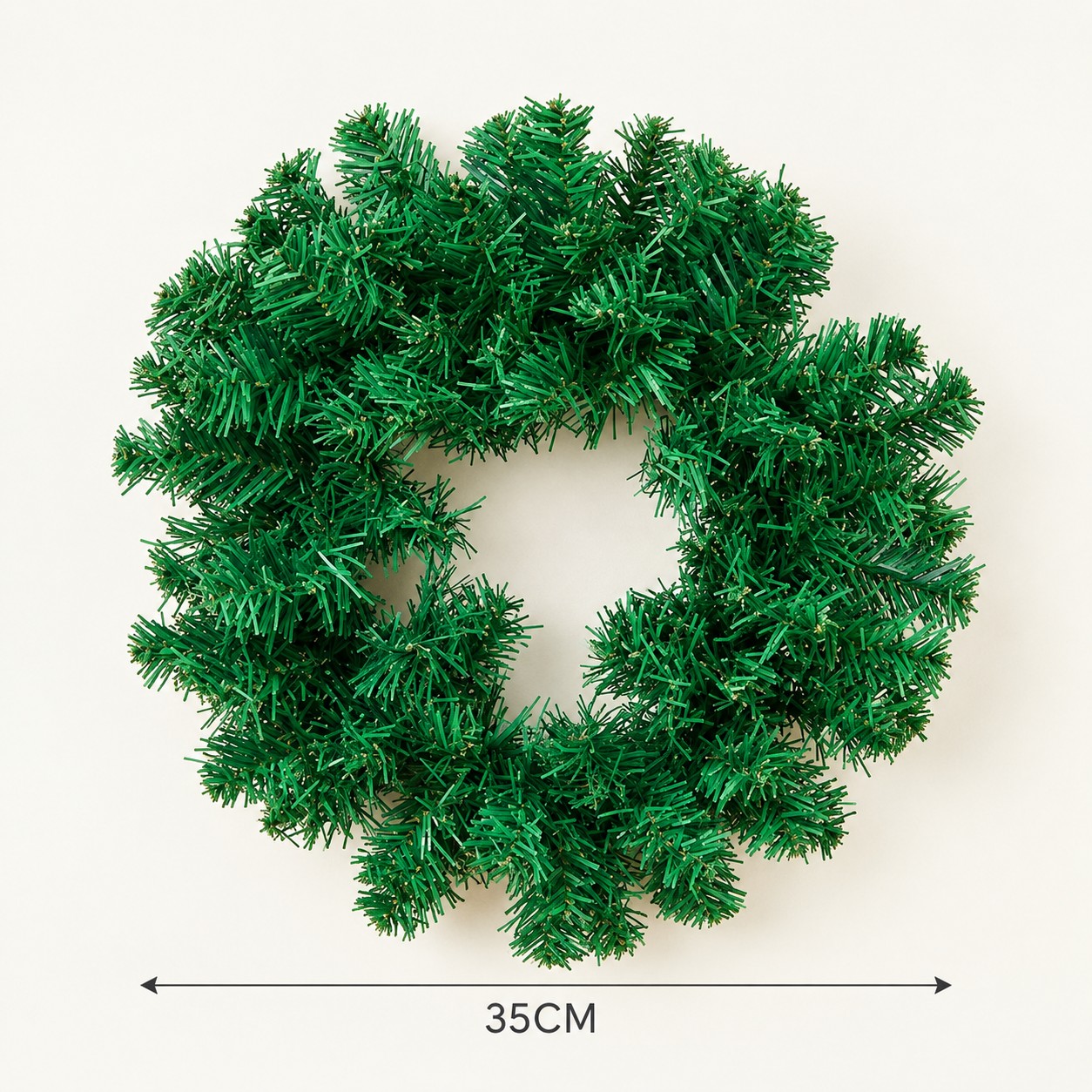 Pre-Lit Artificial Christmas Wreath with Warm LED Lights (35 CM)