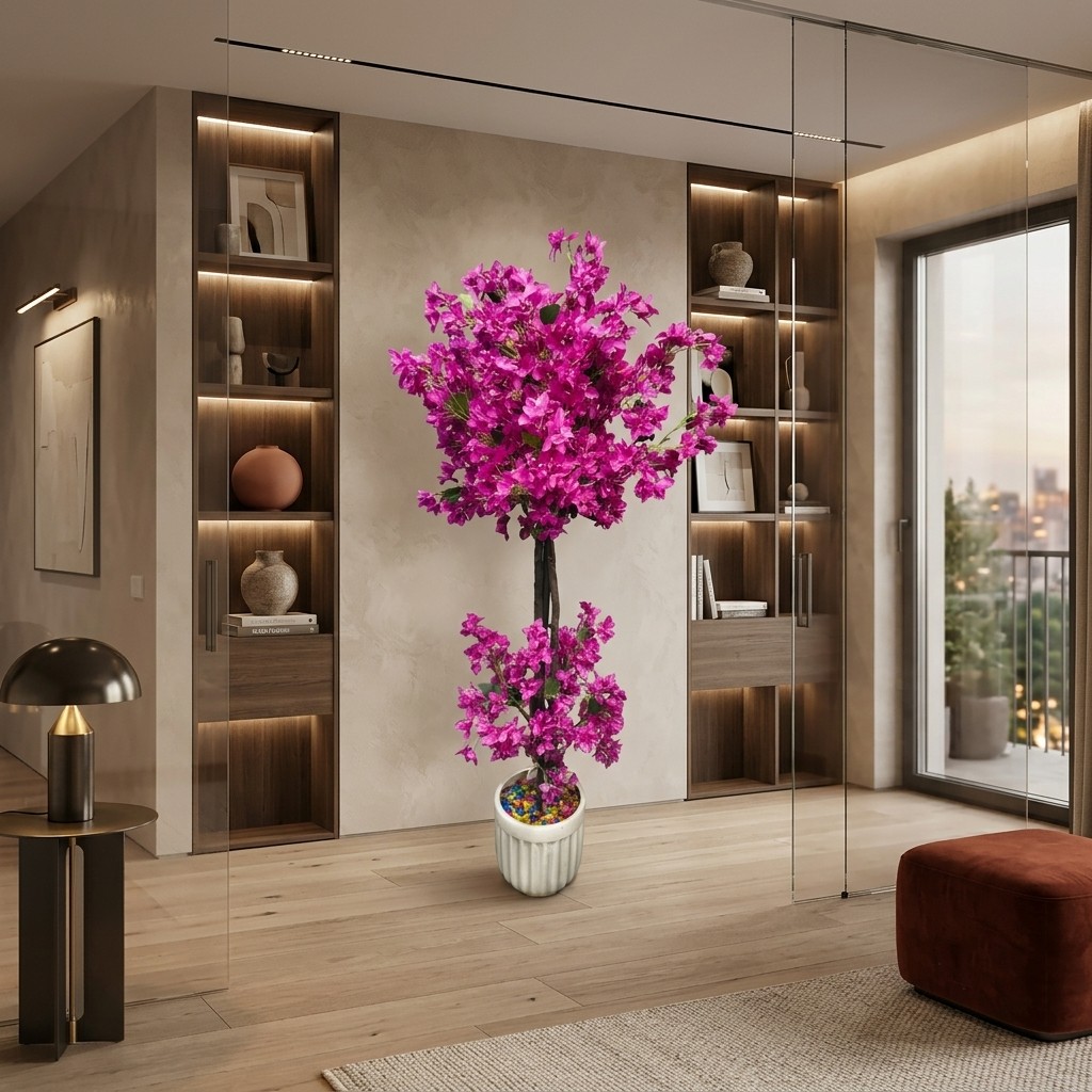 Premium Artificial Bougainvillea Topiary Tree 5.6ft (Without Pot)