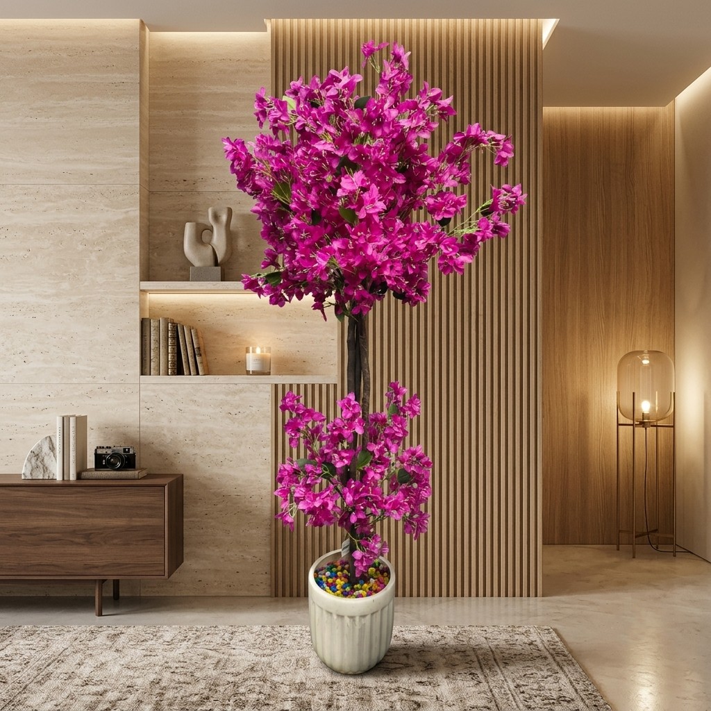 Premium Artificial Bougainvillea Topiary Tree 5.6ft (Without Pot)