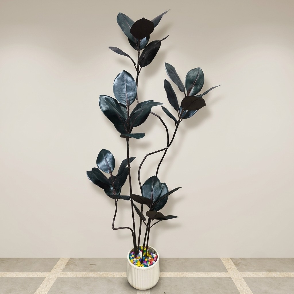 Premium Artificial Dancing Rubber Plant 6ft (Without Pot)