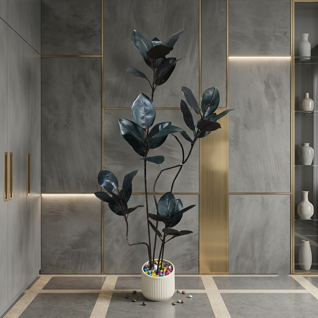 Premium Artificial Dancing Rubber Plant 6ft (Without Pot)