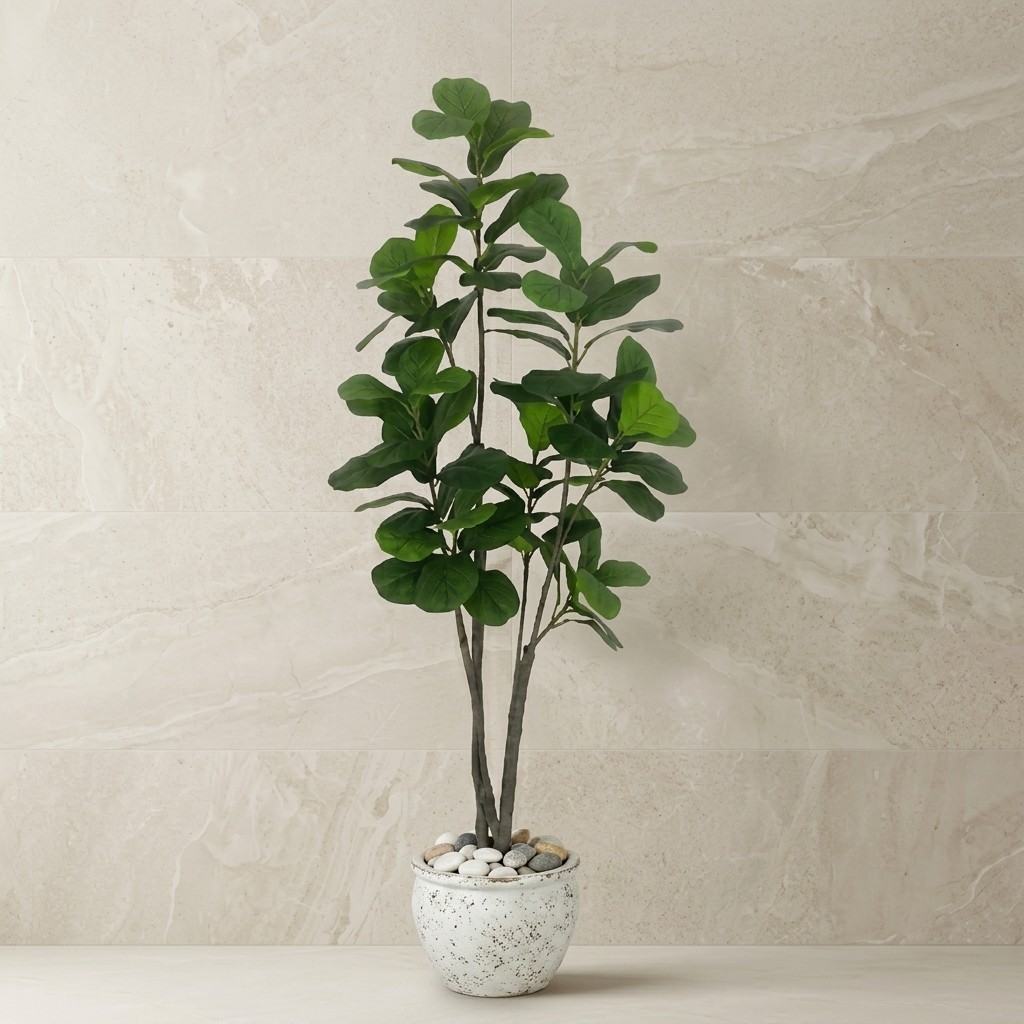 Premium Artificial Fiddle Leaf Fig Tree 6ft (Without Pot)