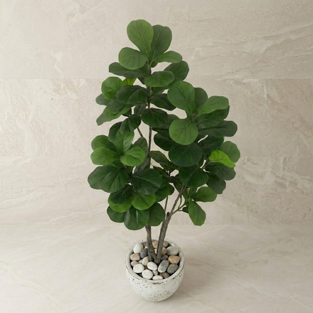 Premium Artificial Fiddle Leaf Fig Tree 6ft (Without Pot)