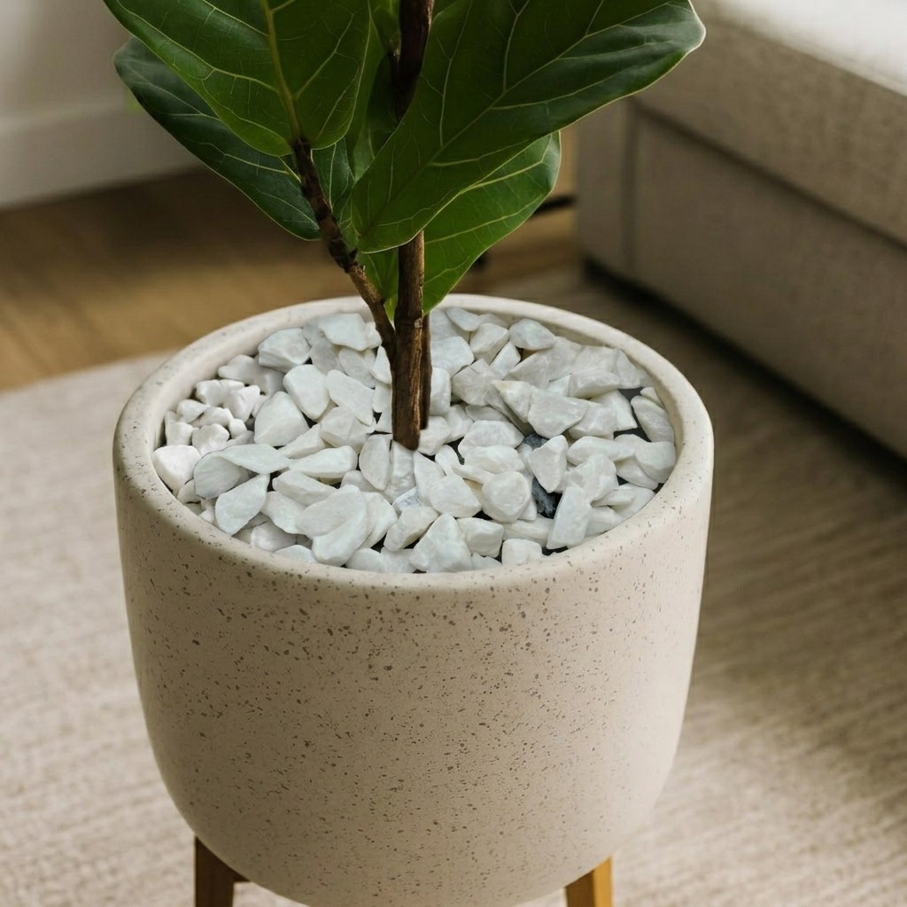 White Decorative Marble Stones for Planters (10 kg)
